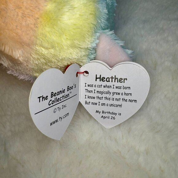 NWT Heather the UniCat TY Beanie Babies Boos - Picture 3 of 3